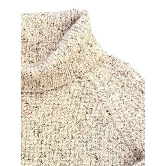 Free People Dylan Tweedy Pullover Sweater Oatmeal Small Cozy Trendy Fall Winter - Picture 11 of 13